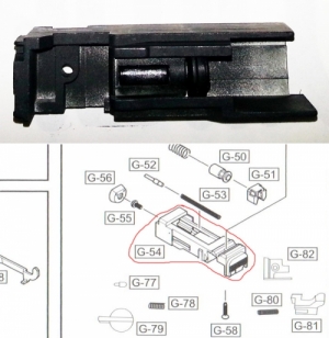 [WE] G18C용 로딩 노즐 하우징 G-54번 부품